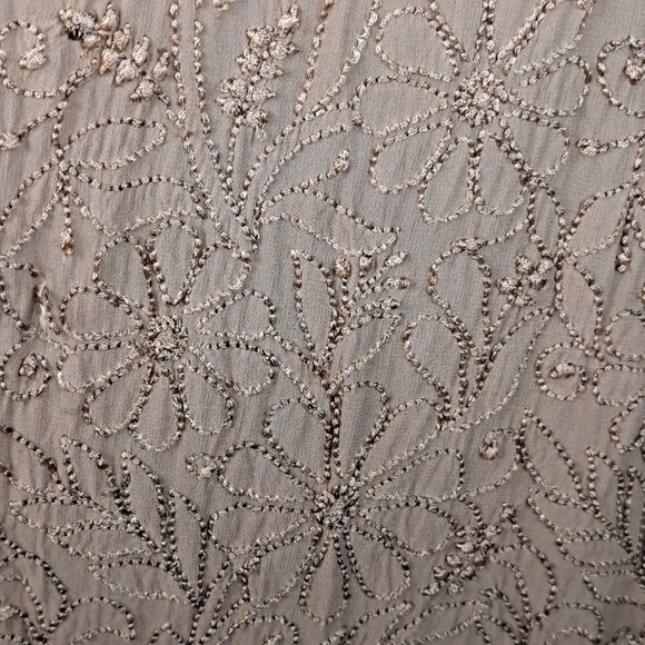 Ombre Embroidered Silk Tunic Cream/Tan/Brown 3/4 Sleeves small/Medium EUC - Picture 3 of 10